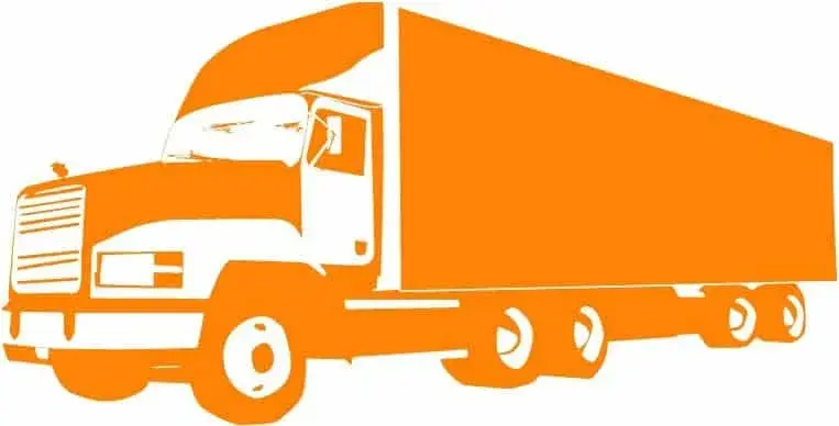 Orangefarbener Lastwagen