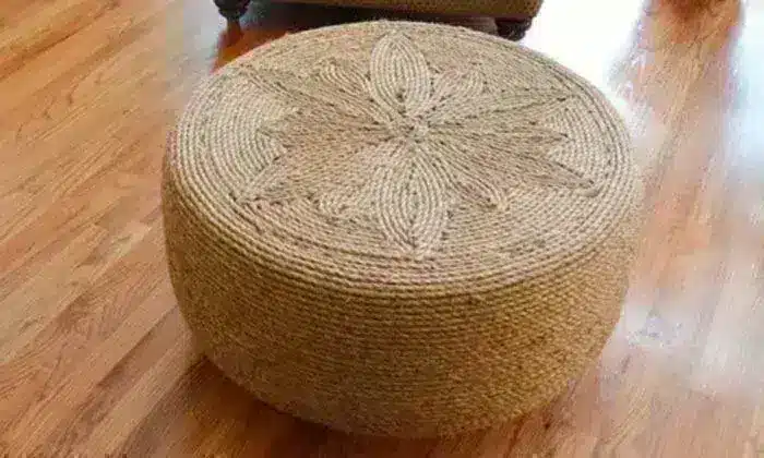 20 ideas for tire recycling: Rope-lined table made from recycled tires