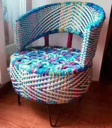 20 ideeën voor het recyclen van banden: stoel gemaakt van gerecyclede banden
