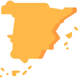Icono de color naranja del mapa de Espa├▒a