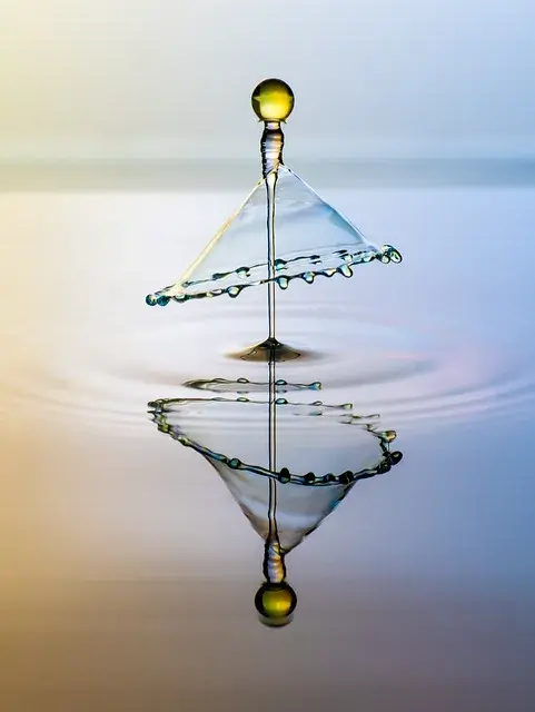 Gotas de água representando impacto no meio ambiente
