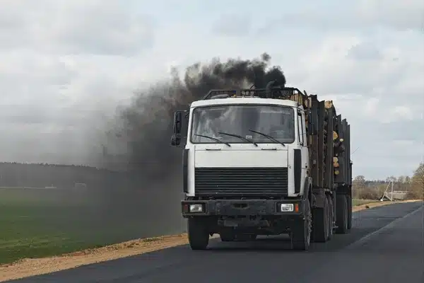 Polluting truck